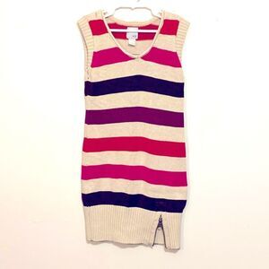 Old Navy | Girls Tan Striped Sleeveless Knit Sweater Dress